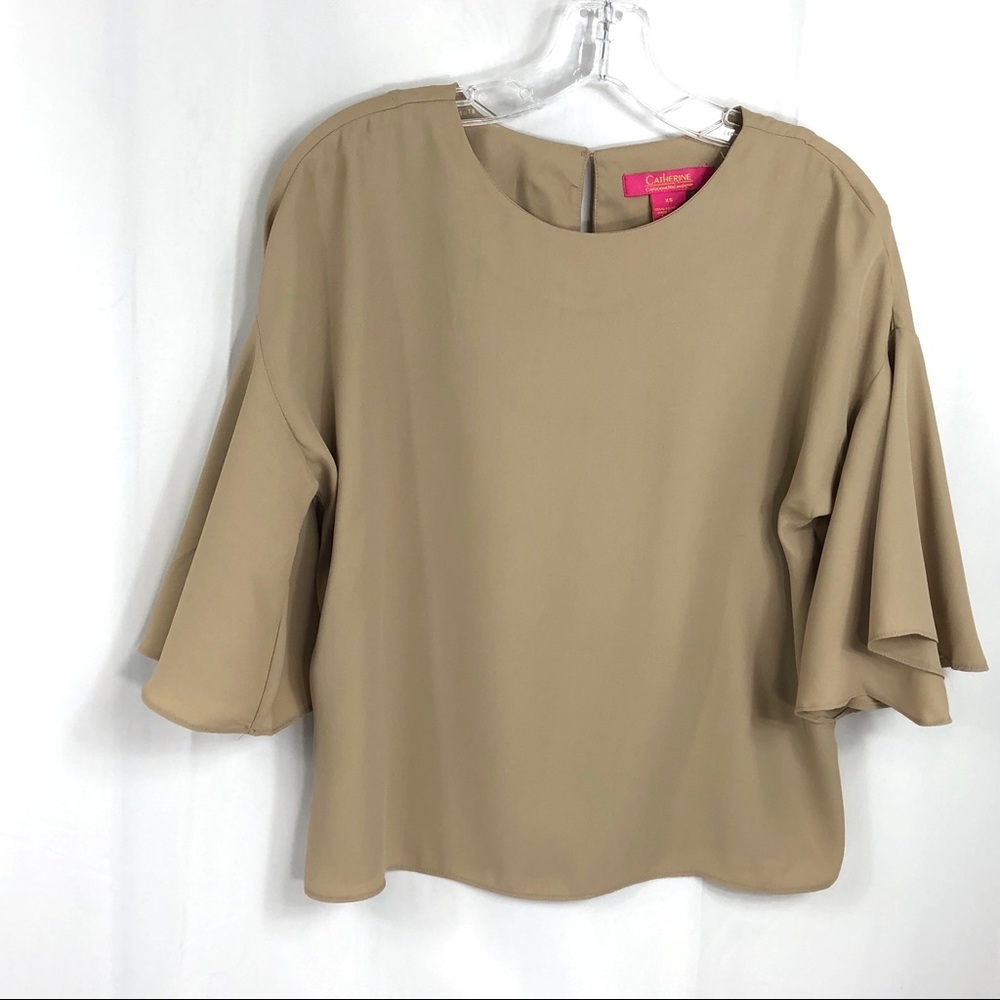 Catherine Catherine Malandrino Bell Sleeve Tan XS